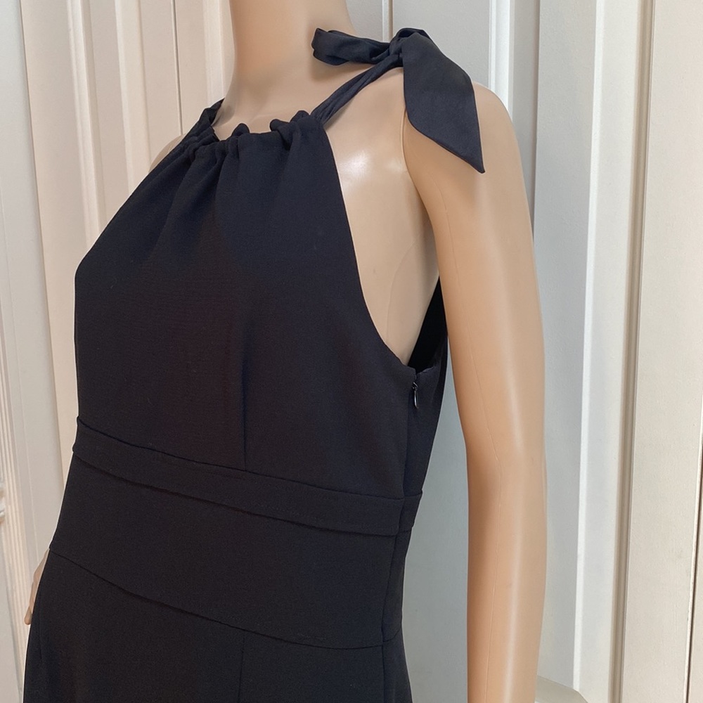 Ann Taylor Womens Size 12 Black Dress. Sleeveless and Ribbon on Shoulder. - Picture 4 of 11